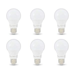 amazon basics 40w equivalent, soft white, non-dimmable, 10,000 hour lifetime, a19 led light bulb | 6-pack