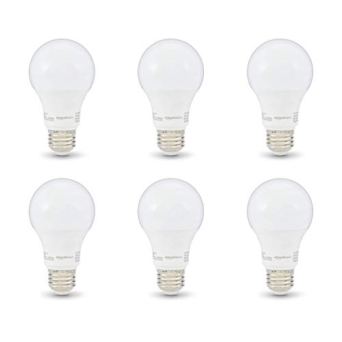 Amazon Basics 40W Equivalent, Soft White, Non-Dimmable, 10,000 Hour Lifetime, A19 LED Light Bulb | 6-Pack