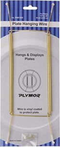 plymor shiny gold finish wall mountable plate hanger, 11″ h x 3.5″ w x 0.5″ d (for plates 14″ – 20″), pack of 2