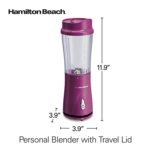 Hamilton Beach Shakes and Smoothies with BPA-Free Personal Blender, 14 oz, Raspberry