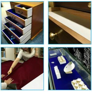 1Pcs/Set Self Adhesive Velvet Drawer Liner Roll Felt Fabric Velvet Flocking Liner for Jewelry Drawer Box Shelf Crafts-Self Adhesive Velvet Flock Contact Paper Roll Shelf Liner for Jewelry Drawer