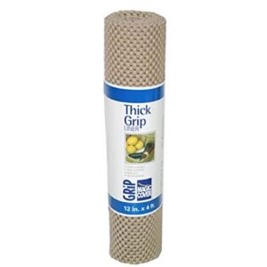 magic cover thick grip non-adhesive liner for shelves, drawers and counter tops, 12 inches by 4 feet, taupe