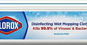 Clorox Disinfecting Wet Mopping Cloths, Disposable Mop Heads, Multi-Surface Floor Mop, Rain Clean Scent, 24 Wet Refills (Pack of 2)