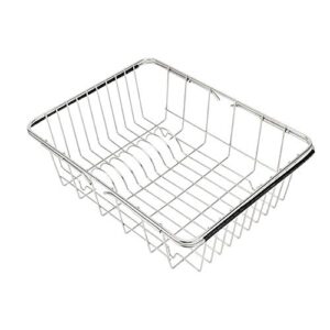 pdgjg multifunctional adjustable sink dish drying rack stainless steel storage rack organizer kitchen organizer storage basket