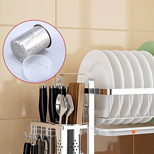 PDGJG 3 Layer Stainless Steel Cutlery Storage Shelf Dish Rack Kitchen Drain Storage Knife Chopping Board Holder Home Supplies