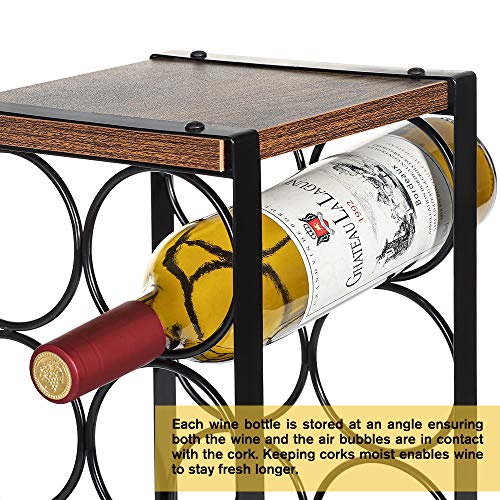 Wine Rack, Countertop Wine Holder for 6 Bottle Wine, Perfect for Home Décor Bar Wine Cellar Basement Cabinet Pantry