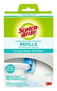 scotch-brite disposable toilet scrubber refills, removes rust & hard water stains, 10 disposable refills