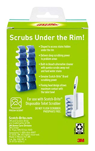 Scotch-Brite Disposable Toilet Scrubber Refills, Removes Rust & Hard Water Stains, 10 Disposable Refills