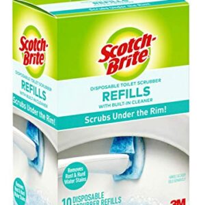 Scotch-Brite Disposable Toilet Scrubber Refills, Removes Rust & Hard Water Stains, 10 Disposable Refills