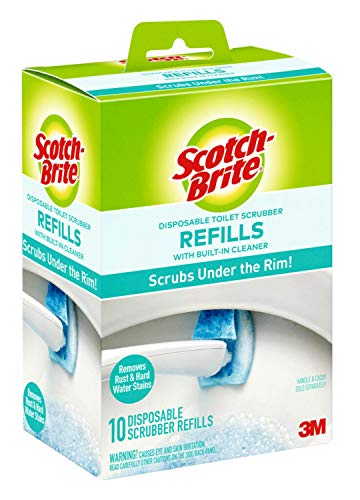 Scotch-Brite Disposable Toilet Scrubber Refills, Removes Rust & Hard Water Stains, 10 Disposable Refills