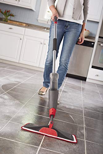 Rubbermaid Reveal Spray Microfiber Floor Cleaning Kit for Laminate & Hardwood Floors, Spray Mop with Reusable Washable Pads, Commercial