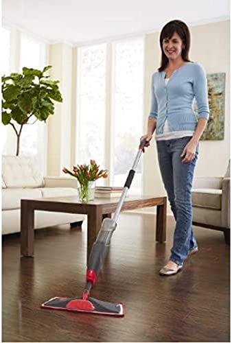 Rubbermaid Reveal Spray Microfiber Floor Cleaning Kit for Laminate & Hardwood Floors, Spray Mop with Reusable Washable Pads, Commercial