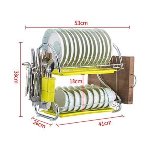 PDGJG Metal Rack Drain Rack Drying Filter Tableware Storage Box Dishes Dishes Supplies Kitchen Racks 2 Layers ( Color : OneColor )