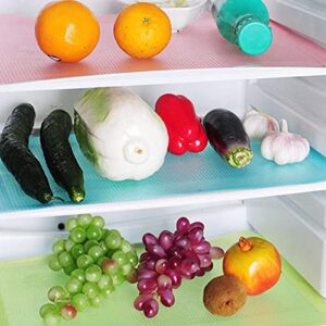 Refrigerator Mats, Washable Fridge Mats 9 Pack Fridge Liners and Mats Can Be Cut Refrigerator Liners Drawer Table Placemats (3 Green, 3 Pink, 3 Blue)