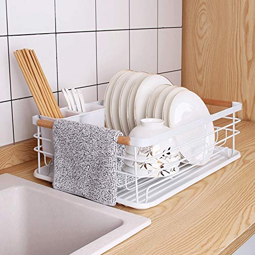 PDGJG Metal Paint Sink Drain Rack Kitchen Shelves Supplies Storage Sink Dish Rack Dish Drainer Accessories Organizer