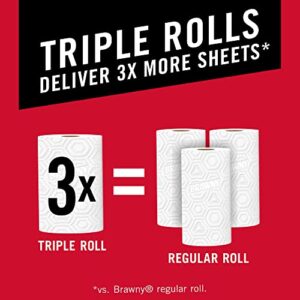 Brawny® Tear-A-Square® Paper Towels, 6 Triple Rolls = 18 Regular Rolls