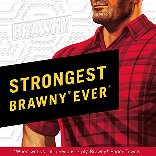 Brawny® Tear-A-Square® Paper Towels, 6 Triple Rolls = 18 Regular Rolls