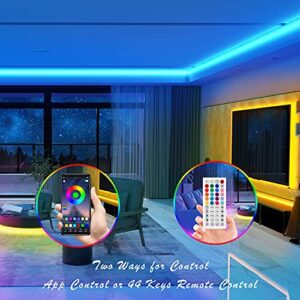 100ft Led Lights for Bedroom, APP Control Music Sync Color Changing,Ultra Long RGB 5050 Led Strip Lights with 44Keys IR Remote for Christmas Room Home Decoration