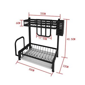 PDGJG 2 Layer Stainless Steel Cutlery Storage Shelf Dish Rack Kitchen Drain Storage Knife Chopping Board Holder Home Supplies