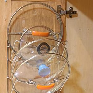 Simple Houseware Pot Lid Organizer Rack + Adjustable Pan Organizer, Chrome