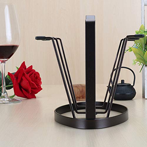 TOPBATHY 1 Pc Iron Drain Cup Holder Glass Cup Shelf Cup Storage Rack Coffee Mug Hanger for Restaurant Kitchen