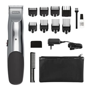 wahl cordless rechargeable beard trimmer for men with self-sharpening blades, travel lock, & 14 cutting lengths – model 9916-4301v