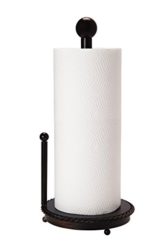 Gourmet Basics by Mikasa Rope Paper Towel Holder, 14 inches, Antique Black