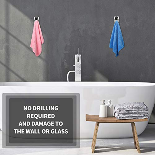 4 Pieces Self Adhesive Hand Towel Hook Holder Grabber Stainless Steel Kitchen Towel Hook Rack Wall Mount Non Drilling Required Towel Hangers Hand Towel Hook Tea Towel Holders for Bathroom Kitchen