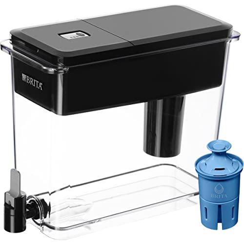 Brita XL Water Filter Dispenser for Tap and Drinking Water with 1 Elite Filter, Reduces 99% of Lead, Lasts 6 Months, 27-Cup Capacity, BPA Free, Black