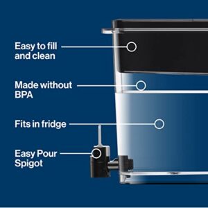 Brita XL Water Filter Dispenser for Tap and Drinking Water with 1 Elite Filter, Reduces 99% of Lead, Lasts 6 Months, 27-Cup Capacity, BPA Free, Black