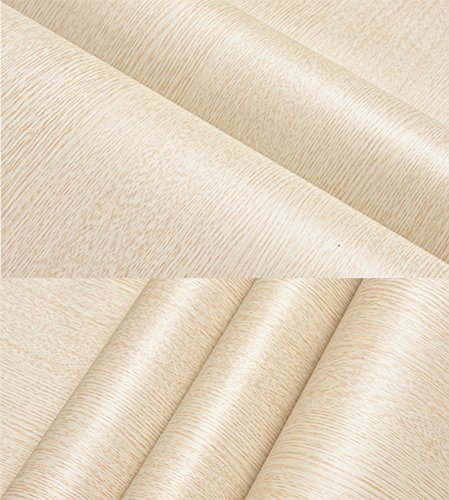 Motishi Beige Oak Wood Grain Wallpaper Self Adhesive Shelf Liner Dresser Drawer Cabinet Sticker 15.7''x79''