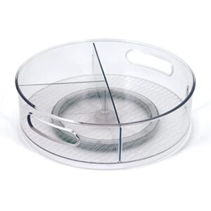 copco storage turntable with removable dividers, 12 inch, clear