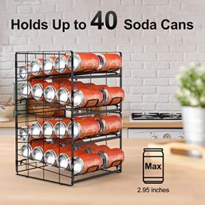 OYEAL Pantry Can Organizer, Stackable Soda Can Organizer for Pantry Beverage Holder Dispenser for Cabinet, Refrigerator, Holds 20 Cans Each, 2 Pack