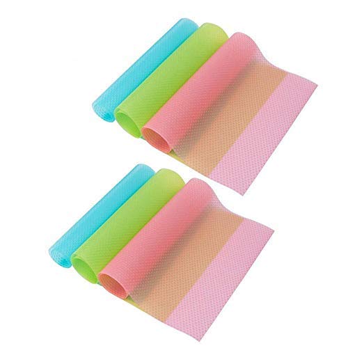 Sulimy Refrigerator Pad 6PCS Shelf Liners Can Be Cut Refrigerator Mats Pad Multifunctional Fridge Pads Closet Cabinet Drawer Table Placemats