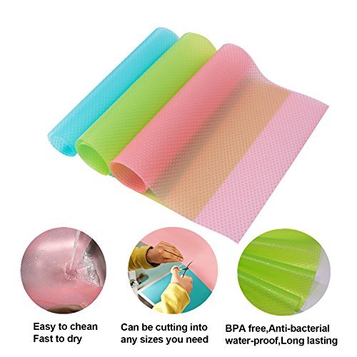 Sulimy Refrigerator Pad 6PCS Shelf Liners Can Be Cut Refrigerator Mats Pad Multifunctional Fridge Pads Closet Cabinet Drawer Table Placemats