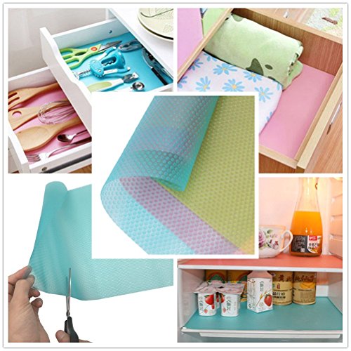 Sulimy Refrigerator Pad 6PCS Shelf Liners Can Be Cut Refrigerator Mats Pad Multifunctional Fridge Pads Closet Cabinet Drawer Table Placemats