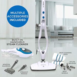 PurSteam Steam Mop Cleaner 10-in-1 with Convenient Detachable Handheld Unit, Laminate/Hardwood/Tiles/Carpet Kitchen - Garment - Clothes - Pet Friendly Steamer Whole House Multipurpose Use