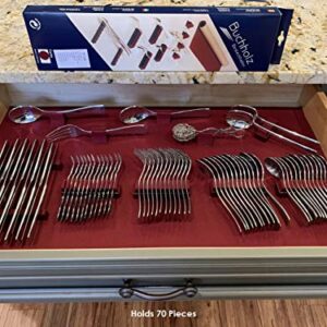 Silverware Drawer Lining Kit in Maroon - Holds 70 Pieces