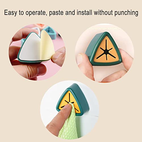 Towel Hook Holder Grabber,8-Pcs Kitchen Towel Hook Self Adhesive Dish Towel Holder,Wall Towel Holder for Bathroom,Kitchen,Garage and Home,Wall,Cabinet,Use Easy No Drilling Required