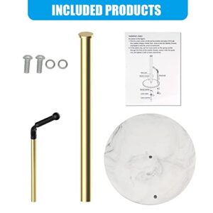 Gold Paper Towel Holder Countertop with Heavy Marble Base,Tension Arm Standing Paper Towel Rack for Easy One-Handed Operation,Rusts-Proof Sturdy,Fits in Kitchen or for Bathroom