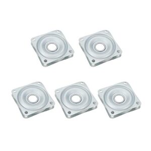 s sydien 5pcs 2 inch square lazy susan turntable bearings kitchen hardware swivel plate galvanized steel rotating bearing plate for kitchen, painting, makeup holder
