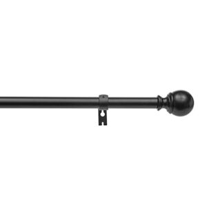 amazon basics 1-inch curtain rod with round finials – 1-pack, 72 to 144 inch, black