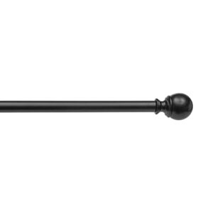 Amazon Basics 1-Inch Curtain Rod with Round Finials - 1-Pack, 72 to 144 Inch, Black