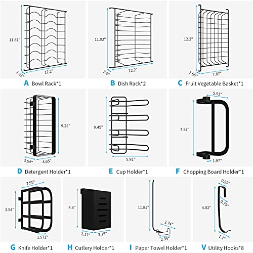 ALPTHY Over The Sink Dish Drying Rack, (33.5"-39.5") Dish Rack with 2 Plate Rack for Kitchen Organization, Width Adjustable Dish Drainer Kitchen Sink Organizer Space Saver Dish Dryer Rack