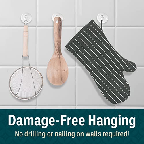 Suction Cup Hooks Wall Hooks for Hanging All Purpose Hook Wall Hangers Without Nails Heavy Duty Wall Hooks-Made in USA (3 lbs/ 6 Pack)