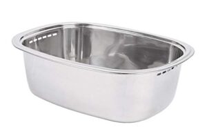 characin stainless steel dishpan basin dish washing bowl bucket basket portable tub rack (rounded rectangle)