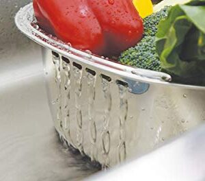 Characin Stainless Steel Dishpan Basin Dish Washing Bowl Bucket Basket Portable Tub Rack (Rounded Rectangle)