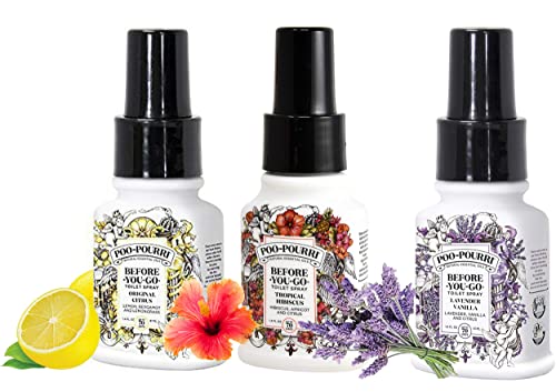 Poo-Pourri Original Citrus,Lavender Vanilla, and Tropical Hibiscus 1.4 Ounce Set