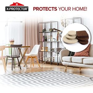 Felt Furniture Pads X-PROTECTOR 133 PCS Premium Furniture Pads - Felt Pads Furniture Feet Best Wood Floor Protectors - Protect Your Hardwood & Laminate Flooring!