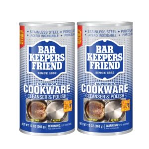 bar keepers friend cookware cleanser & polish – 12oz (2 pack)